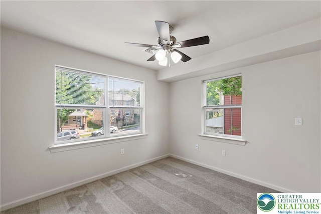 271 W Fairview St W, Bethlehem City, PA 18018 - empty room with plenty of natural light, ceiling fan, and carpet