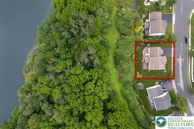 2186 Eagles Landing Dr, Upper Nazareth Twp, PA 18064 - aerial view of residential area with property parcel outlined
