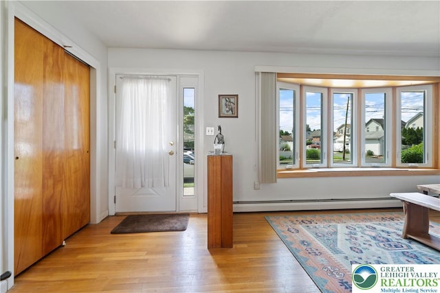275 E Thomas Ave, Hellertown Boro, PA 18055 - foyer featuring baseboard heating and light wood-style flooring