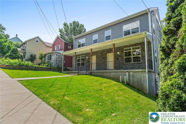 273 W Fairview St W, Bethlehem City, PA 18018 - view of front of house with covered porch and a front yard