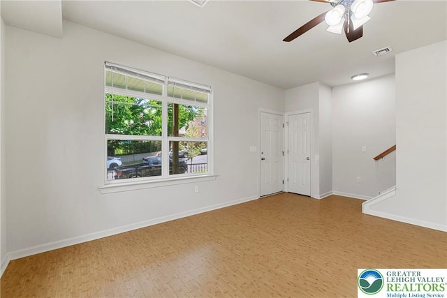 273 W Fairview St W, Bethlehem City, PA 18018 - unfurnished room featuring ceiling fan, wood finished floors, and stairs