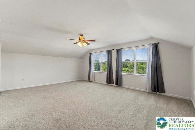 273 W Fairview St W, Bethlehem City, PA 18018 - bonus room with vaulted ceiling, ceiling fan, and carpet flooring