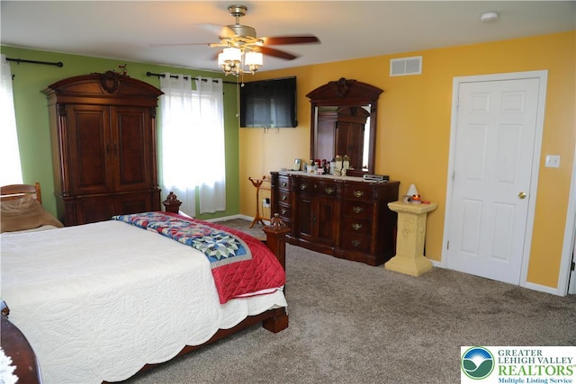3104 Peacock Dr, Bethlehem Twp, PA 18020 - bedroom with carpet floors and a ceiling fan