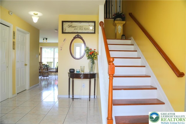 3104 Peacock Dr, Bethlehem Twp, PA 18020 - stairs featuring tile patterned flooring