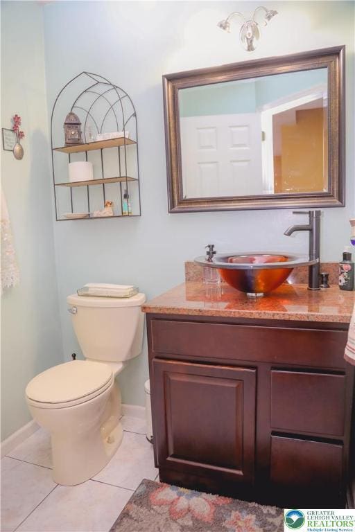 3104 Peacock Dr, Bethlehem Twp, PA 18020 - half bath featuring vanity and tile patterned flooring