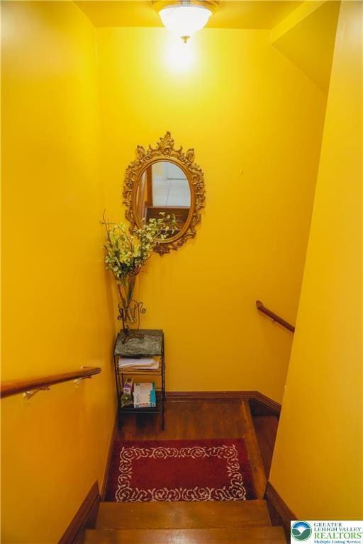 3104 Peacock Dr, Bethlehem Twp, PA 18020 - stairway with wood finished floors