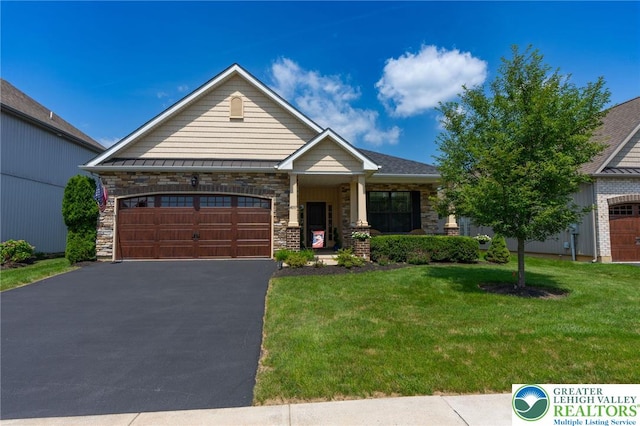 4097 Clearbrook Rd, Upper Milford Twp, PA 18049 - view of front of house featuring asphalt driveway, a front lawn, and stone siding