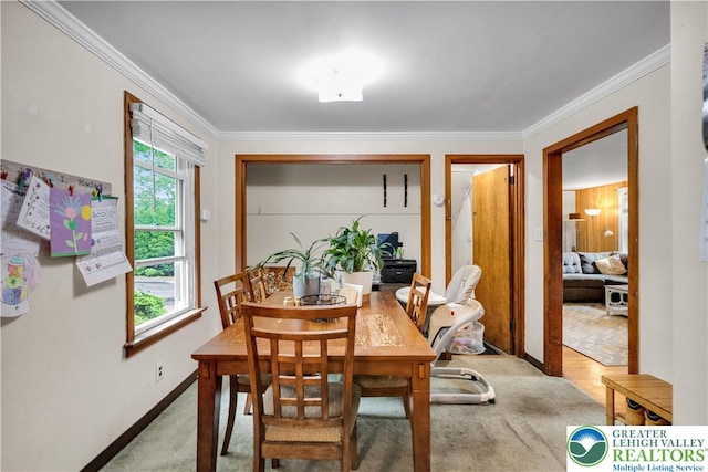 1008 7th, Perkasie Boro, PA 18944 - dining space with light colored carpet and crown molding