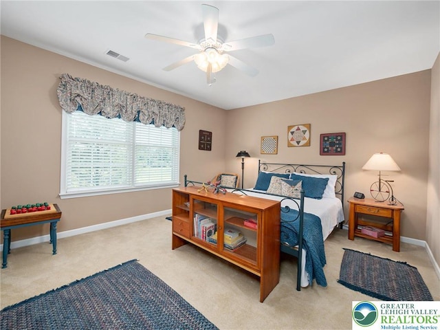 4112 Pine Hurst Dr, Allen Twp, PA 18067 - bedroom featuring light carpet and ceiling fan