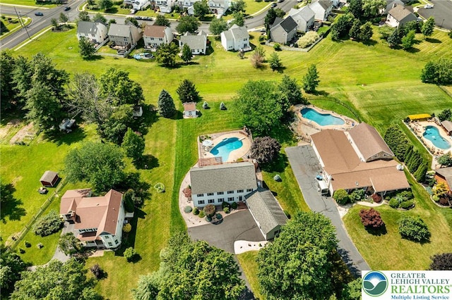 530 Station Rd, Richland Twp, PA 18951 - aerial view of residential area featuring a pool area