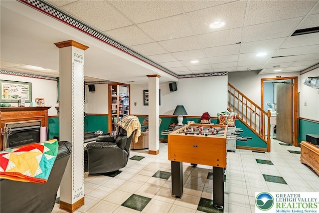 530 Station Rd, Richland Twp, PA 18951 - rec room with a paneled ceiling