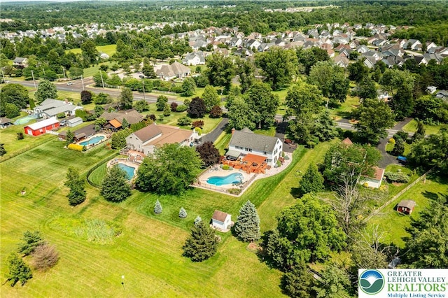530 Station Rd, Richland Twp, PA 18951 - aerial view of residential area featuring a pool area
