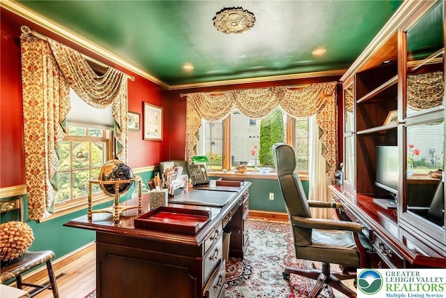530 Station Rd, Richland Twp, PA 18951 - home office with wood finished floors and crown molding