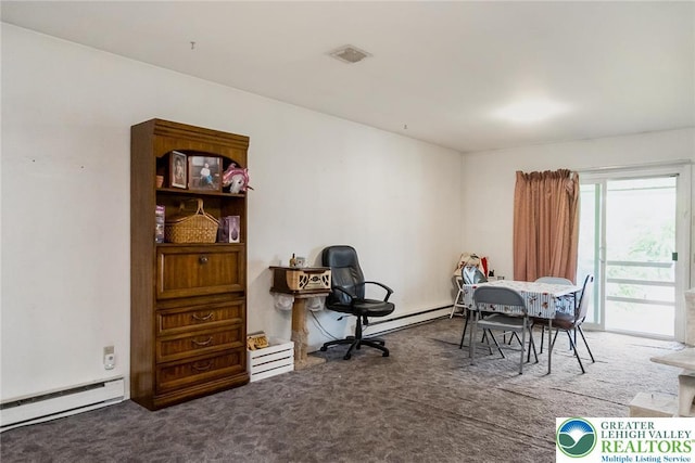 2057 Grove St, South Whitehall Twp, PA 18104 - home office with a baseboard radiator and carpet