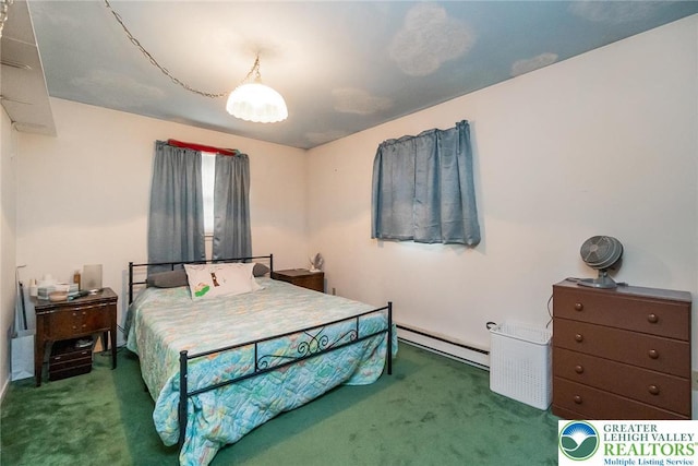 2057 Grove St, South Whitehall Twp, PA 18104 - bedroom featuring carpet floors and a baseboard heating unit