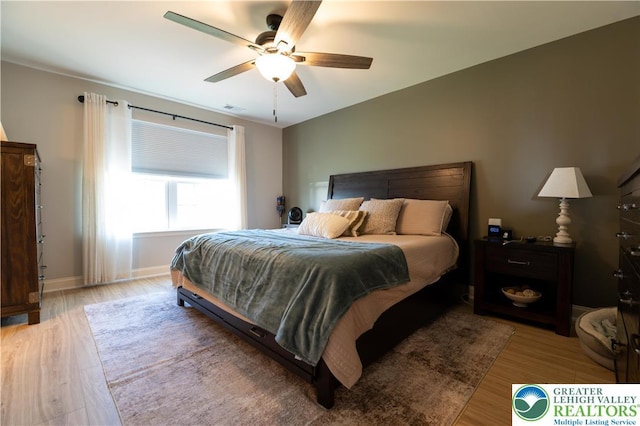 420 Rinaldi Ln, Forks Twp, PA 18040 - bedroom featuring light wood-style flooring and a ceiling fan