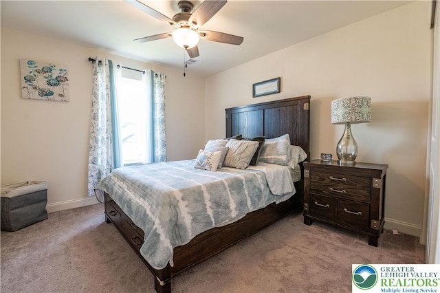 420 Rinaldi Ln, Forks Twp, PA 18040 - bedroom with light carpet and ceiling fan