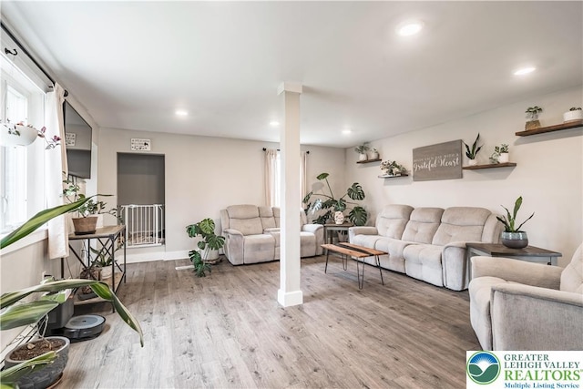 7056 Behler Rd, Lynn Twp, PA 18066 - living room with wood finished floors and recessed lighting