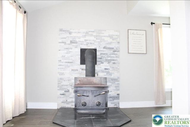 7056 Behler Rd, Lynn Twp, PA 18066 - detailed view of a wood stove and wood finished floors