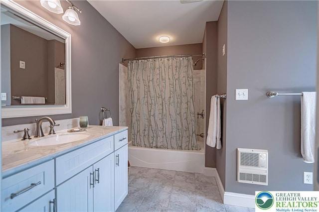 2650 Eagle Ln, Lower Saucon Twp, PA 18055 - full bath with vanity, heating unit, and shower / tub combo