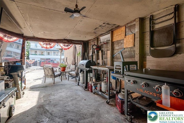 259 5th St, Coaldale Boro, PA 18218 - view of patio with area for grilling and ceiling fan
