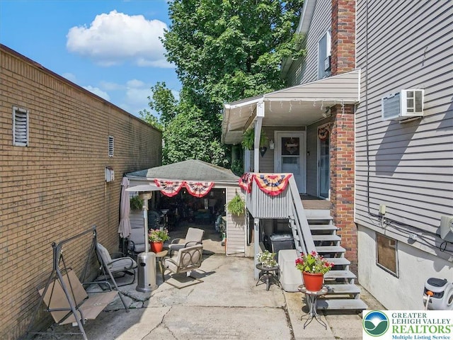 259 5th St, Coaldale Boro, PA 18218 - view of patio / terrace featuring stairs and an AC wall unit