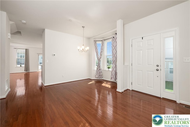 4618 Woodbrush Way, Upper Macungie Twp, PA 18104 - foyer featuring a chandelier and wood finished floors