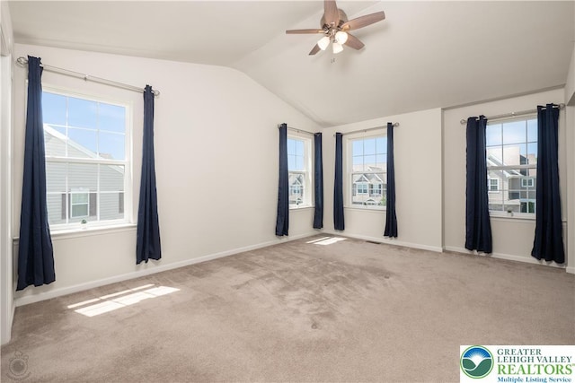 4618 Woodbrush Way, Upper Macungie Twp, PA 18104 - carpeted spare room with lofted ceiling and a ceiling fan