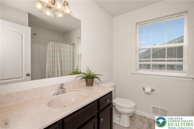 4618 Woodbrush Way, Upper Macungie Twp, PA 18104 - full bathroom featuring a chandelier, vanity, curtained shower, and tile patterned floors