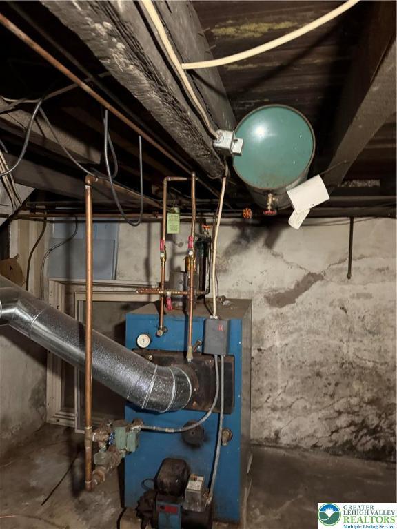 432 3rd St, Lehighton Boro, PA 18235 - utility room with a heating unit