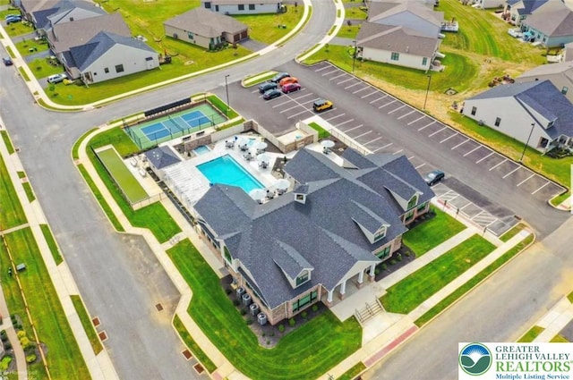 4088 Eveningstar Rd, Emmaus Boro, PA 18049 - aerial perspective of suburban area with a pool