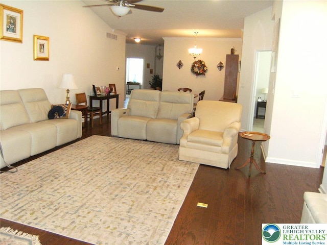 4088 Eveningstar Rd, Emmaus Boro, PA 18049 - living area featuring a ceiling fan and wood finished floors