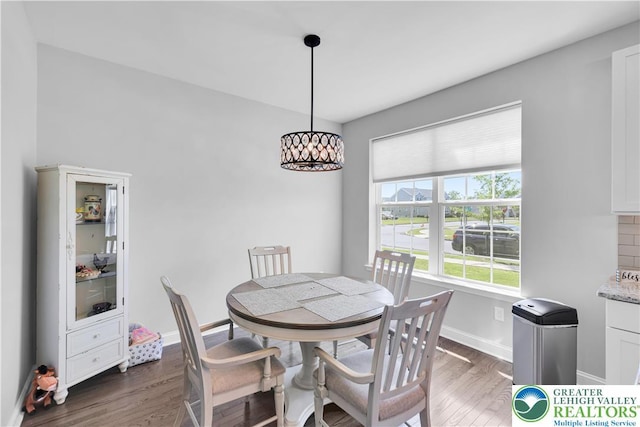 2835 Lenape, Forks Twp, PA 18040 - dining space with wood finished floors and a chandelier