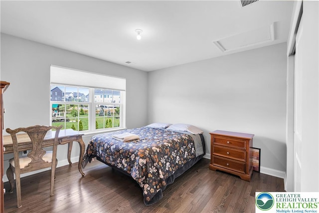 2835 Lenape, Forks Twp, PA 18040 - bedroom featuring wood finished floors and attic access