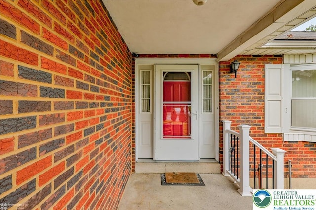 236 Moorestown Rd, Bushkill Twp, PA 18091 - doorway to property featuring brick siding