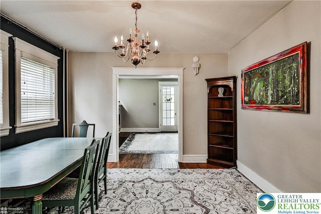 650 Highland Ave, Bethlehem City, PA 18018 - dining room featuring a chandelier and wood finished floors