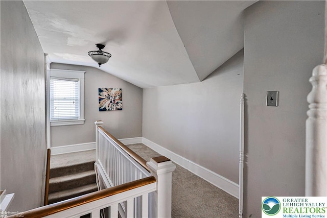 650 Highland Ave, Bethlehem City, PA 18018 - stairway with vaulted ceiling and carpet