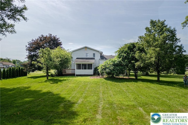 4834 Maple St, Lower Mt Bethel Twp, PA 18013 - view of green lawn featuring a deck