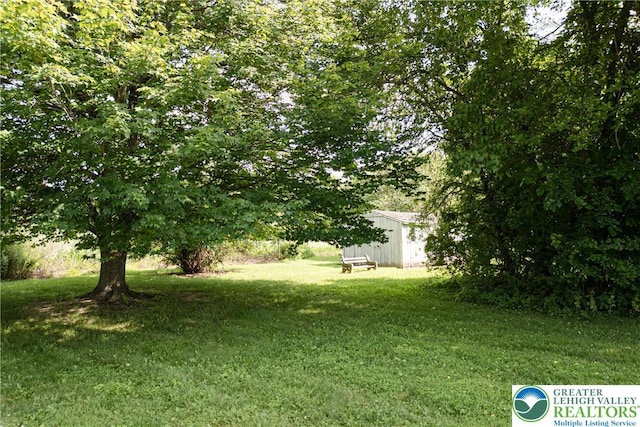 4834 Maple St, Lower Mt Bethel Twp, PA 18013 - view of green lawn featuring an outbuilding