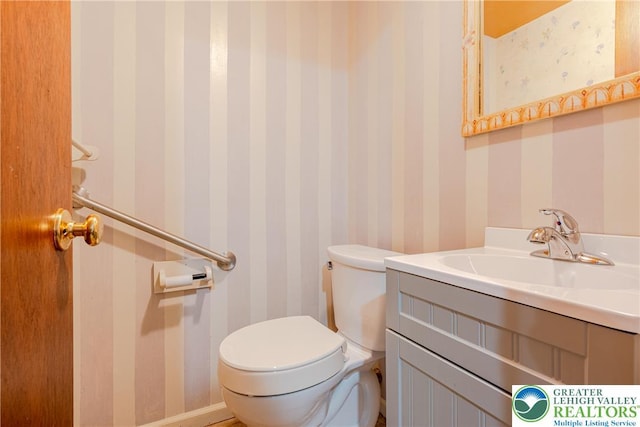 4834 Maple St, Lower Mt Bethel Twp, PA 18013 - bathroom with wallpapered walls and vanity