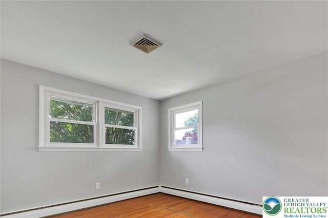 217 2nd St, Walnutport Boro, PA 18088 - spare room featuring a baseboard heating unit and wood finished floors