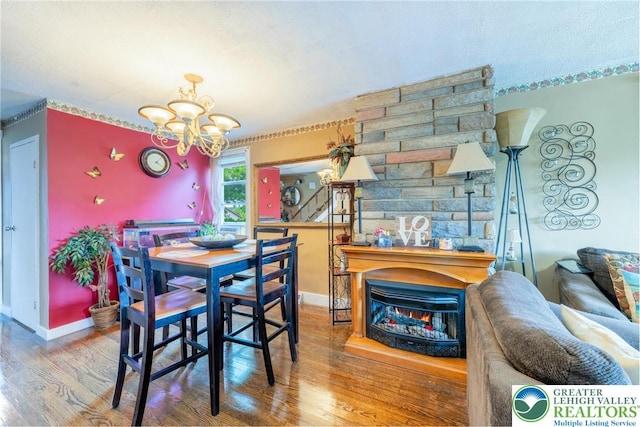 801 Karoly St, Freemansburg Boro, PA 18017 - dining space with wood finished floors and a chandelier