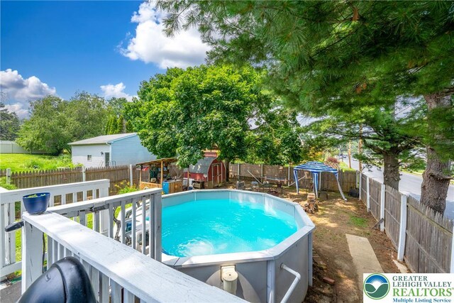 801 Karoly St, Freemansburg Boro, PA 18017 - view of pool with a shed and a fenced backyard