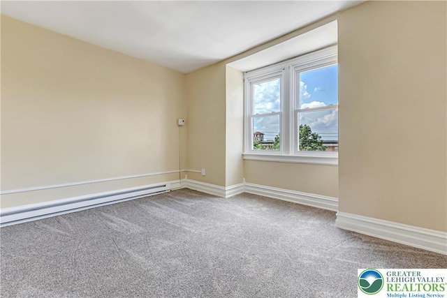 1744 W Chew St, Allentown City, PA 18104 - empty room with a baseboard heating unit and carpet floors