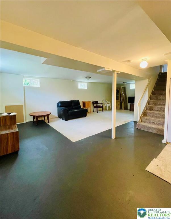 95 7th St, Whitehall Twp, PA 18052 - below grade area featuring stairs