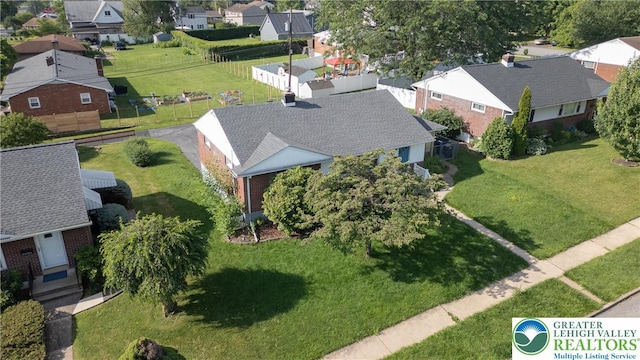 aerial view of residential area