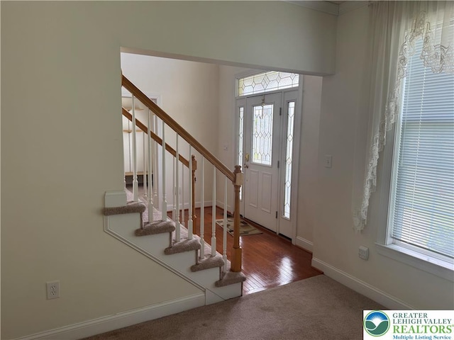 2509 Somerset Rd, Whitehall Twp, PA 18052 - entryway with stairs and carpet floors