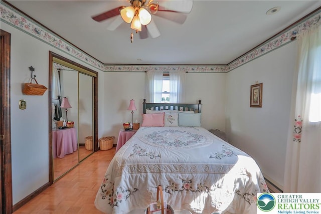 70 Faust N Rd, Pa, PA 19507 - bedroom with a closet and a ceiling fan