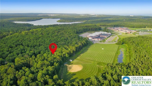 149 Deer Path Ln, Tobyhanna Twp, PA 18346 - bird's eye view of a nearby body of water and a forest