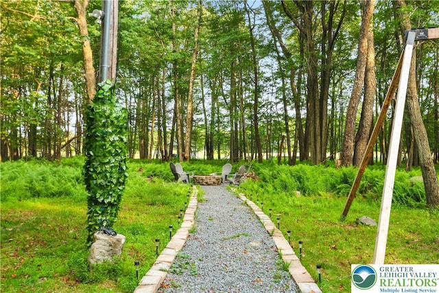 149 Deer Path Ln, Tobyhanna Twp, PA 18346 - view of yard with a fire pit